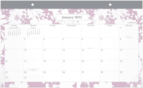 2022 Desk Calendar, Cambridge Desk Pad Calendar, 17-3/4" x 11", Compact, Monthly, Zoey (1571-705)