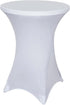 SUNTQ Cocktail Table Covers 32x43, Spandex Stretch Square Corners White Tablecloths, Fitted High Top Round Table Cloth for Weddings,Birthday,Vendors,Outdoor Party,DJ,Banquet,Tradeshows