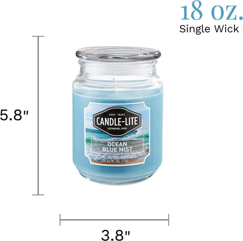 CANDLE-LITE Ocean Blue Mist Candle, 18 oz