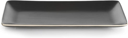 Gibson Elite Soho Lounge Dinnerware Set, (2) Platter, Matte Black