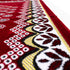 Modefa Prayer Rug Free Prayer Cap & Beads - Thin Velvet Namaz Sajadah Janamaz Floral Daisy Arch (Red)