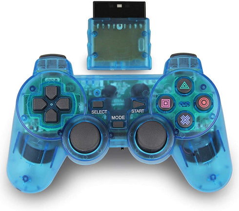 Wireless Controller for PS2, 2.4G Dual Vibration Game Controller Remote for PlayStation 2 PS2