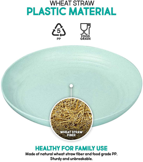 shopwithgreen Lightweight Wheat Straw Plates - 4 Pack 7.87'' Unbreakable Dinner Plates, Dishwasher & Microwave Safe, BPA free, for Kids, Toddler & Adults