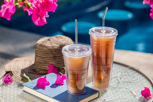 Hummingbird Glass Straws Clear Straight 9" x 9.5 mm Made With Pride In The USA - Perfect Reusable Straw For Smoothies, Tea, Juice, Water, Essential Oils - 4 Pack With Cleaning Brush