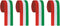 Beistle , 4 Piece Crepe Streamers, 2.5" x 30' (Red/White/Green)