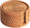 Rattan Coasters, Handmade Teacup Coasters, Creative Gift for Kitchen Table Drinks Crafts Round Natural Coasters Coasters Set (3.94in)