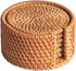 Rattan Coasters, Handmade Teacup Coasters, Creative Gift for Kitchen Table Drinks Crafts Round Natural Coasters Coasters Set (3.94in)