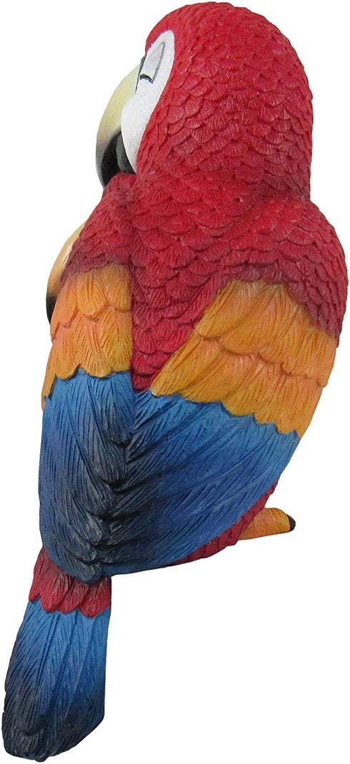 DWK Polly and Petey Mama Mother Parrot and Baby Parrot Shelf Sitting Figurines | Shelf Decor | Desk Accessories | Statues & Figurines | Office Decor | Bookshelf Accessories and Decorations - 6"