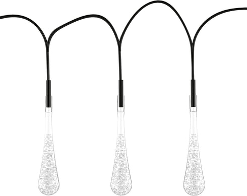 String Lights Set of 2 30 Bulb Solar Power Outdoor LED Décor Tear Drop Lighting with 8 Modes and Rechargeable Battery by Pure Garden (Cool White)