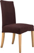 Pack of 4 - Dinning Room Chair Slipcover Polyester Spandex Jacquard Fabric Stretchable Home Motel Resort Rentals and Commercial use, Fits Back of Chair 15 to 17 inch Wide, Chocolate Color