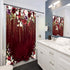 LIGHTINHOME Red Floral Shower Curtain 72x72 Inch Burgundy Flower Rose Golden Glitter Wedding Bridal Elegant Women Fabric Waterproof Bathroom Home Decor Set 12 Plastic Hooks