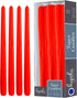 Hyoola 12 Pack Tall Red Taper Candles - 10 Inch Red Dripless, Unscented Dinner Candle - Paraffin Wax with Cotton Wicks - 8 Hour Burn Time.