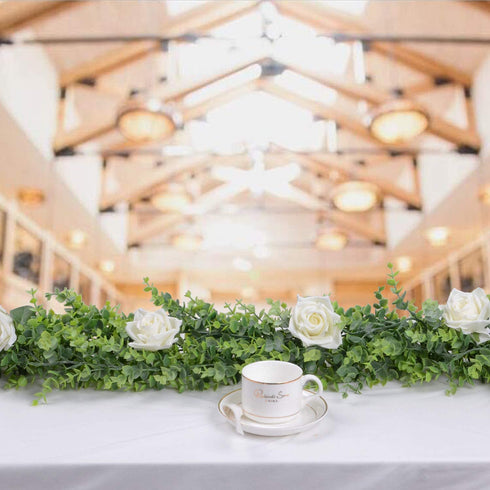 DearHouse 3 Pack Faux Eucalyptus Garland Plant, Artificial Vines Hanging Eucalyptus Leaves Greenery Garland for Wedding Backdrop Arch Wall Decor, 6 Feet/pcs UV Protected Indoor Outdoor