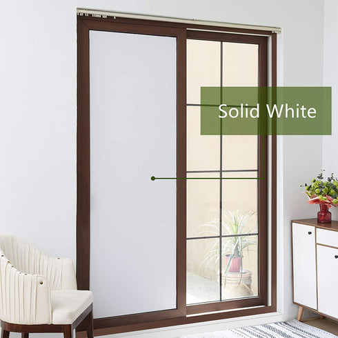 VELIMAX White Blackout Window Film, 100% Light Blocking Window Cover, Opaque Window Cling Vinyl, Privacy Film for Glass Windows, Sun Blocking Window Films Non Adhesive, 17.7in x 78.7in