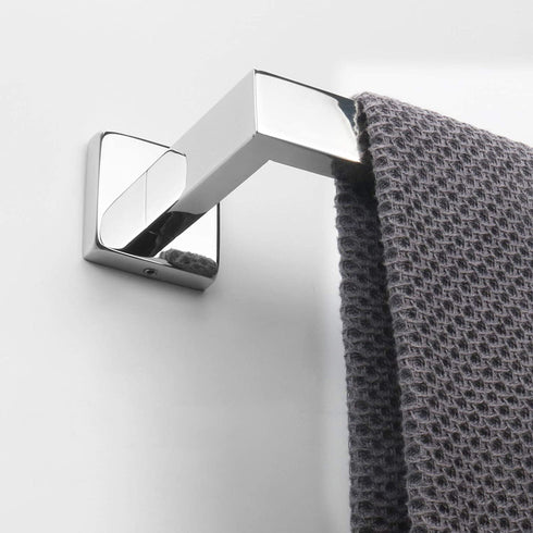NearMoon Bathroom Towel Bar, Bath Accessories Premium Thicken Stainless Steel Square Shower Towel Rack for Bathroom, Towel Holder Wall Mounted (Chrome Finish, 12 Inch)