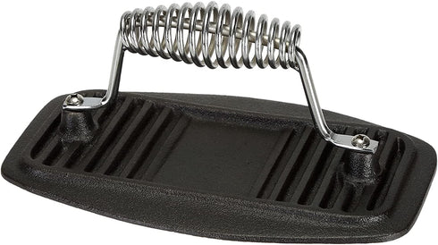 Suwimut Cast Iron Grill Press with Cool-Grip Spiral Handle, Heavy Duty Bacon Press Pre Seasoned for Meat Steak Beef Burger, Griddle Weight for Barbecue Flat Top Oven Skillet BBQ, 9 inch x 5.1 inch