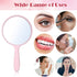 25 Pieces Handheld Hand Mirror Small Mirror Compact Portable Round Mirror Travel Makeup Mirror for Women Girls Travel Camping Daily Use (White, Pink, Black, Blue, Green)