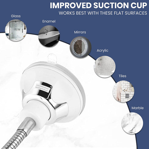 Mirrorvana Flexible Fogless Shower Mirror for Shaving with Height Adjustable Gooseneck, 360° Swivel and Upgraded Suction, Shatterproof 6.3" x 6.3" Surface