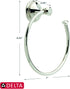 DELTA Cassidy Towel Ring, Chrome Hand Towel Holder, Bathroom Accessories, 79746 2.63 x 7 x 2.63 Inches