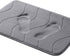 Memory Foam Bath Mat for Bathroom Non Slip Bath Rug Velvet Thick Soft and Comfortable Water Absorbent Machine Washable Easier to Dry Floor Rug Mats Waved Pattern, 20x32 Inches, Grey