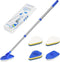LMAIVE Shower Cleaning Brush, 36'' Shower Scrubber, Tile Tub Scrubber with Long Handle, Bathroom Brushes for Cleaning, Extendable Bathtub Scrubber Sponge, Scrub Brush with Long Handle for Floor