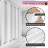 Fabric Shower Curtain No Hooks Needed - TPU Lining & No Liner Required, Hotel Shower Curtain for Bathroom with Built-in Hooks & Bottom Magnets, Waterproof, White, 71x74