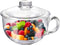 Glass Cereal Bowl Glass Soup Bowl with Handle , Clear Small Bowls with Glass Lid Oatmeal Breakfast Bowls Microwave Safe Glassware Yogurt Bowl for Dessert Pasta Rice,600ml/20 oz