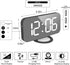 WulaWindy Digital Alarm Clock, Large LED Display, with USB Charger, Snooze Function Dim Mode Wall Hanging Beside Desk Clock for Bedroom (Black)