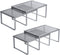 SONGMICS Cabinet Shelf Organizers, Spice Racks, Stackable, Expandable, Set of 4 Metal Kitchen Counter Shelves, Silver Gray UKCS006S01
