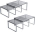 SONGMICS Cabinet Shelf Organizers, Spice Racks, Stackable, Expandable, Set of 4 Metal Kitchen Counter Shelves, Silver Gray UKCS006S01