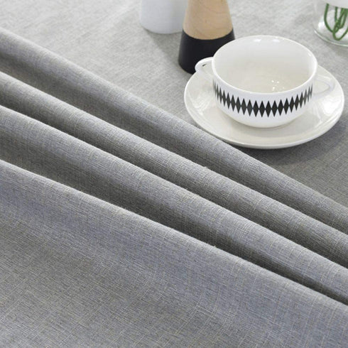 Lahome Solid Color Tassel Tablecloth - Cotton Linen Round Table Cover Kitchen Dining Room Restaurant Party Decoration (Gray, Round - 60")