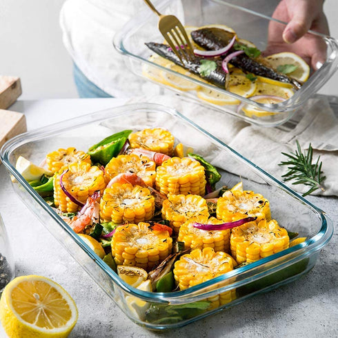 Glass Baking Dish for Oven Glass Pan for Cooking Oblong Casserole Dish Rectangular Baking Pan Glass Bakeware,1 Piece (2 Quart)