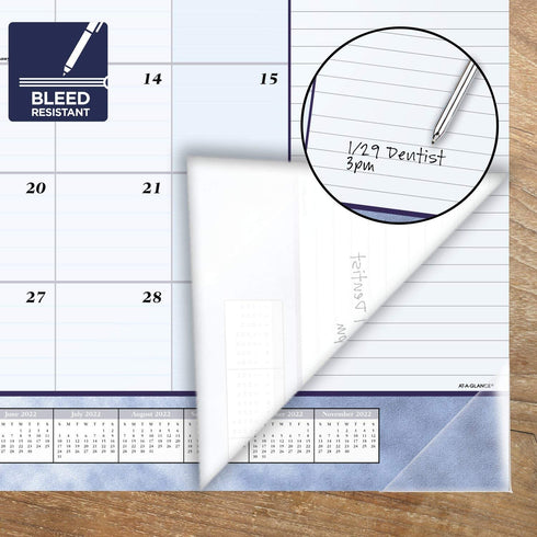 2022 Desk Calendar by AT-A-GLANCE, Monthly Desk Pad, 21-3/4" x 17", Standard, Slate Blue (89701)