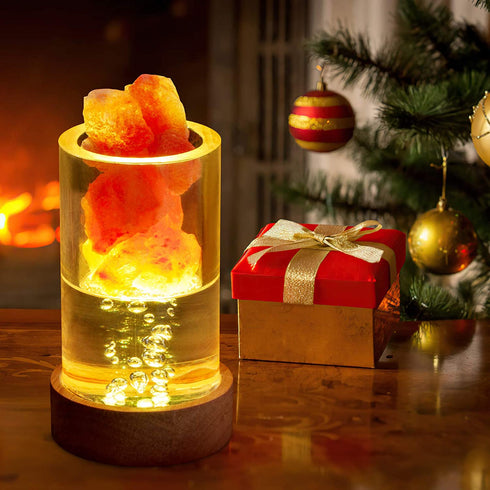 Himalayan Salt Lamp with 16 Colors Changing, Zanflare USB Crystal Salt Rock Lamp, Hand Carved Wood Base Table Lamp, Pink Salt Night Light Gifts for Mother, House Warming, Holiday Gifts