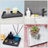 LKKL Vanity Tray, Bathroom Tray Toilet Tank Storage Tray, Kitchen Sink Trays, Vanity Countertop Organizer for Candles Soap Towel Holder, Rectangle Black 9"