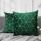 Lewondr Golden Embroidery Velvet Throw Pillow Cover, 2 Pack Soft Velvet Throw Pillow Case Golden Lines Embroidered Rhombus Pattern Back Cushion Cover for Car Sofa Bed 18"x18"(45x45cm), Dark Green