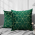 Lewondr Golden Embroidery Velvet Throw Pillow Cover, 2 Pack Soft Velvet Throw Pillow Case Golden Lines Embroidered Rhombus Pattern Back Cushion Cover for Car Sofa Bed 18"x18"(45x45cm), Dark Green