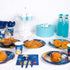 Decorlife Space Themed Party Supplies Serves 16, Space Plates and Napkins Sets, Cups, Knives, Forks, Spoons Included, Total 112pcs