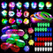 Led Light Up Toys 68Pcs Party Favors for Kids Adults, Glow in the Dark Party Supplies include 40 Finger Lights, 8 Jelly Rings, 7 Light Up Animals Rings, 5 Led Glasses, 4 Bracelets, 4 Led Crystal Necklaces