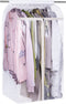 KEETDY 43" Hanging Garment Bags for Closet Storage Large Clear Window Hanging Clothes Storage Garment Rack Cover Coat Protector for Suit, Wardrobe, Bottom Enclosed
