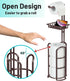 Toilet Paper Holder Stand with Reserve and Dispenser for 4 Mega Roll, Bathroom Freestanding Toilet Tissue Storage with Shelf for Wipes and Phone, Bronze