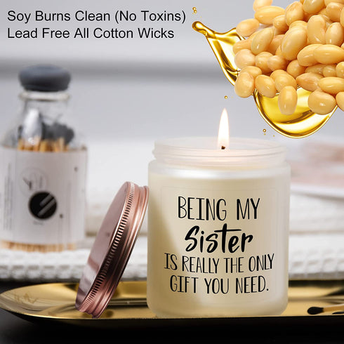 Funny Sister Gifts- Birthday Gifts for Sister- Gifts for Sisters from Sisters, from Brother- Christmas Gifts & Thanksgiving Gifts for Sister- Valentines Day Sister Gifts- Lavender Candles
