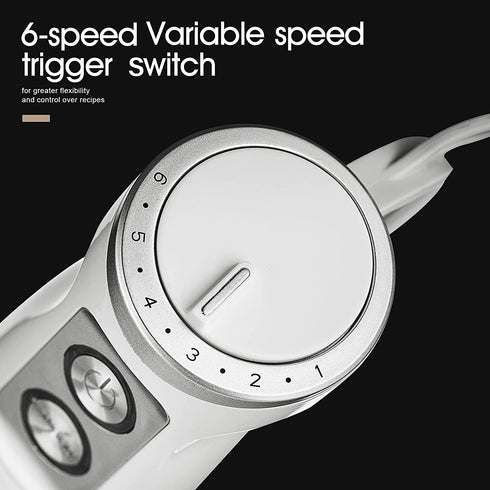 Doilza 5 in 1 Immersion Hand Blender Handheld For Kitchen BPA-Free, White