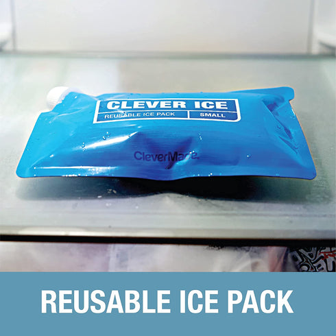 CleverMade Reusable Ice Pack - Long Lasting Cold Freezer Packs for Insulated Coolers & Lunch Bags - Add Water & Freeze - Clever Ice - No Ice Needed - Size Small - Set of 5