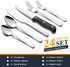 24 Pieces Silverware Set with Steak Knives, Yoehka Durable Stainless Steel Flatware Cutlery Set, Service for 4, Kitchen Utensil Tableware Set for Home and Restaurant Mirror Polished & Dishwasher Safe