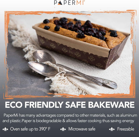 Paper Loaf Pan, Disposable Paper Baking Loft Mold 25ct, All Natural, Recyclable, Microwave Oven Freezer Safe, Providing Beautiful Display for Baked Goods (6"x 2.5"x2")