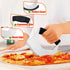 Pizza Cutter Set of 2, Leonyo Stainless Steel Mezzaluna Salad Chopper - Rocker Mincing Knife for Chop Herbs, Single Sharp Blade with Cover, Dishwasher Safe & Non-Slip