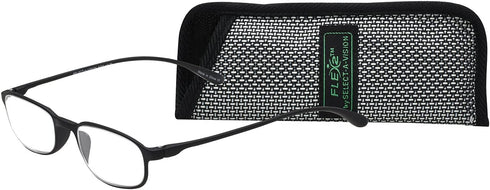 Select-A-Vision Flex 2 Lightweight Flexible Oval Frame Readers, Black, 1.50