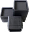 aspeike 3 or 6 INCH Bed and Furniture Risers Set of 4, Durable and Stackable Square Bed Lifts - Lifts Up to 2200 LBs (A Large Area of Groove with Anti Slip Mat) Pack of 4, Add 6" by Two Sets, Black