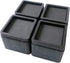 aspeike 3 or 6 INCH Bed and Furniture Risers Set of 4, Durable and Stackable Square Bed Lifts - Lifts Up to 2200 LBs (A Large Area of Groove with Anti Slip Mat) Pack of 4, Add 6" by Two Sets, Black